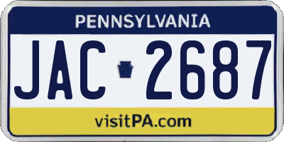 PA license plate JAC2687