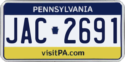 PA license plate JAC2691