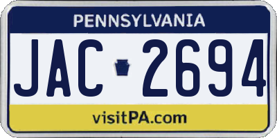 PA license plate JAC2694