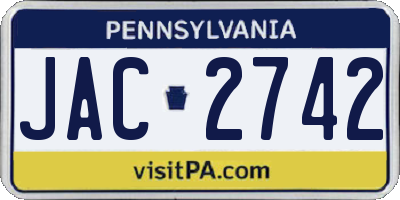 PA license plate JAC2742