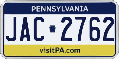 PA license plate JAC2762