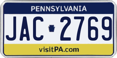 PA license plate JAC2769