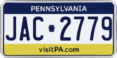 PA license plate JAC2779
