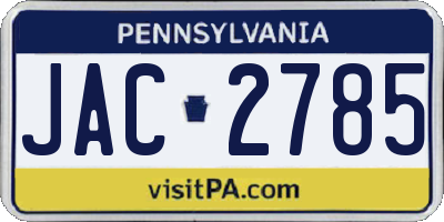 PA license plate JAC2785