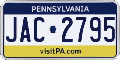 PA license plate JAC2795