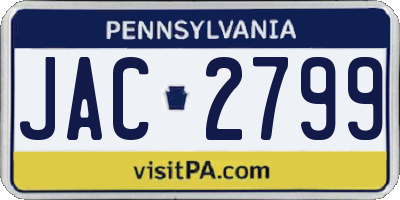 PA license plate JAC2799