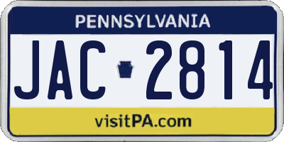 PA license plate JAC2814