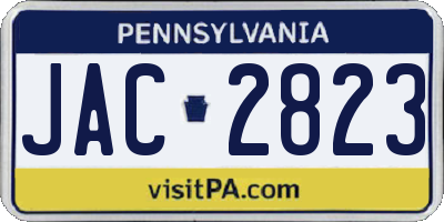 PA license plate JAC2823