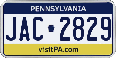 PA license plate JAC2829