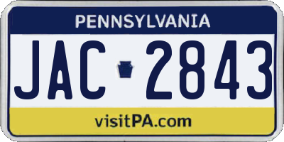 PA license plate JAC2843