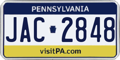 PA license plate JAC2848