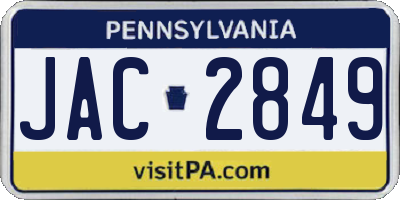 PA license plate JAC2849