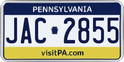 PA license plate JAC2855