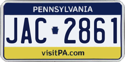PA license plate JAC2861