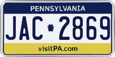 PA license plate JAC2869