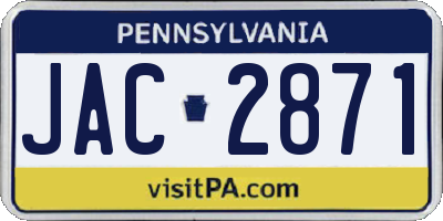 PA license plate JAC2871