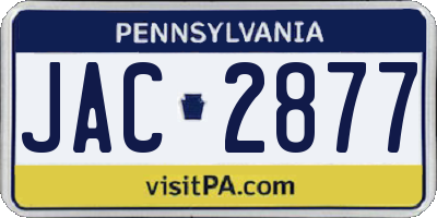 PA license plate JAC2877