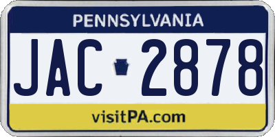 PA license plate JAC2878