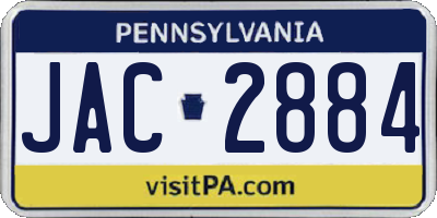 PA license plate JAC2884