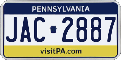 PA license plate JAC2887