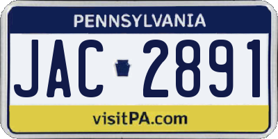 PA license plate JAC2891