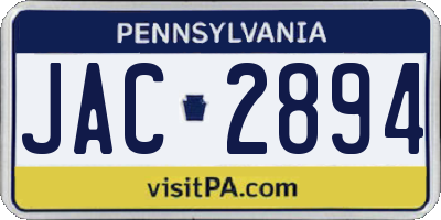 PA license plate JAC2894