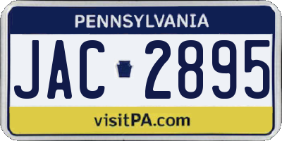 PA license plate JAC2895