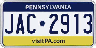 PA license plate JAC2913