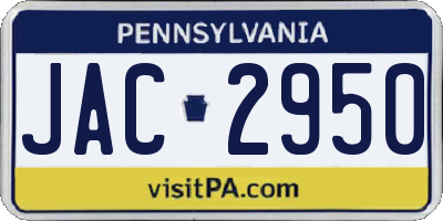 PA license plate JAC2950