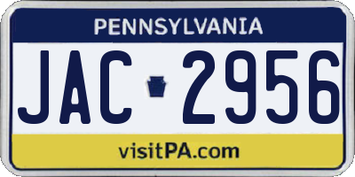 PA license plate JAC2956