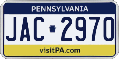 PA license plate JAC2970