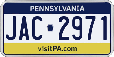 PA license plate JAC2971