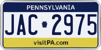 PA license plate JAC2975