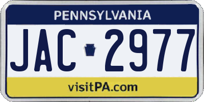 PA license plate JAC2977