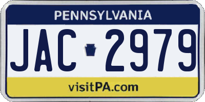 PA license plate JAC2979