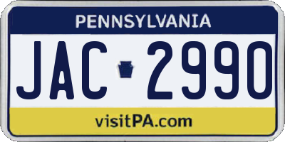 PA license plate JAC2990