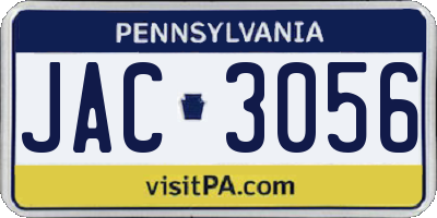 PA license plate JAC3056