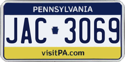 PA license plate JAC3069