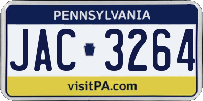 PA license plate JAC3264