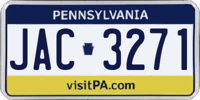 PA license plate JAC3271