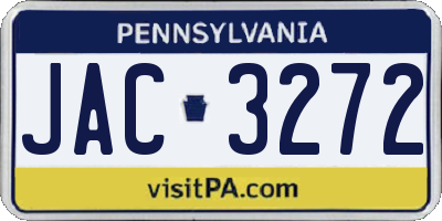 PA license plate JAC3272