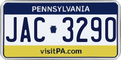 PA license plate JAC3290