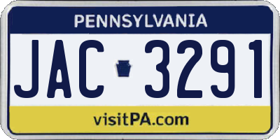 PA license plate JAC3291