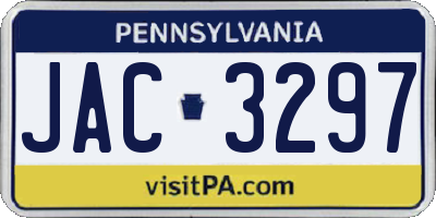 PA license plate JAC3297