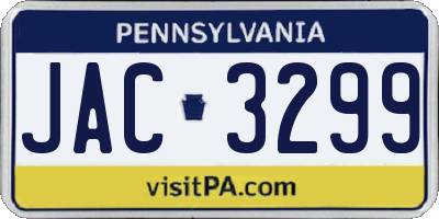 PA license plate JAC3299