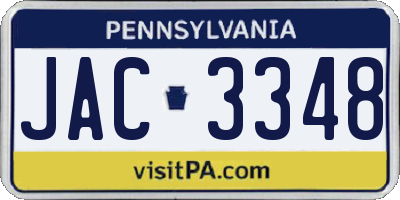 PA license plate JAC3348