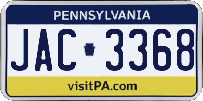 PA license plate JAC3368