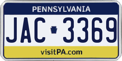 PA license plate JAC3369