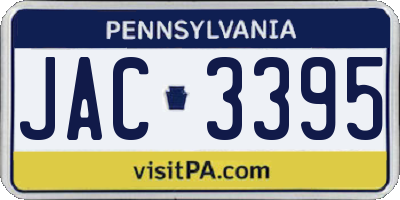 PA license plate JAC3395