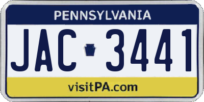 PA license plate JAC3441